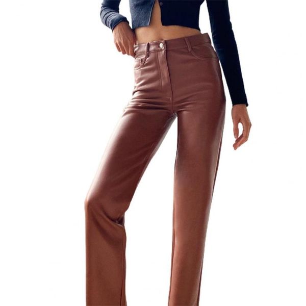 

women's jeans lady pants solid color faux feather vintage high waist smooth straight leg for daily wear, Blue