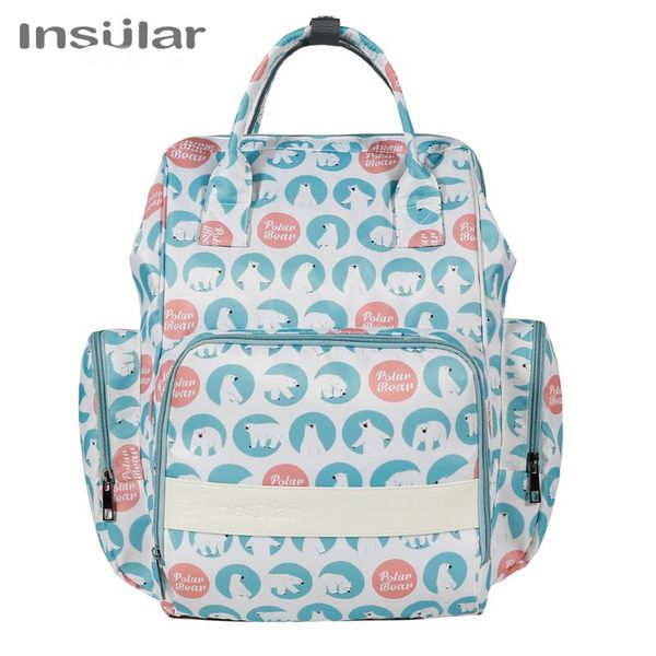 

diaper bags fashion waterproof nylon printed mommy bag large capacity backpack handbag mother and baby outing hanging carriage