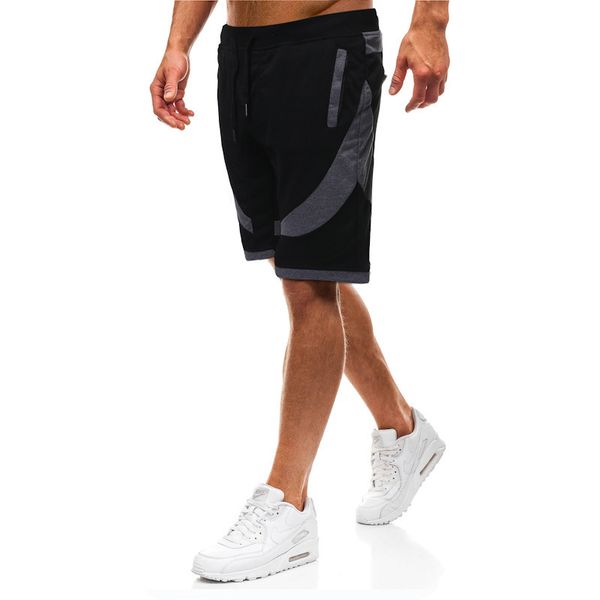 

pant fashion slacks 2021 summer men's shorts color matching for men, Black
