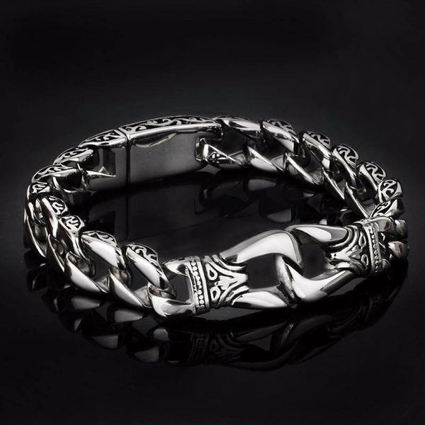 

link, chain fanshion stainless steel curb bracelet for men, Black