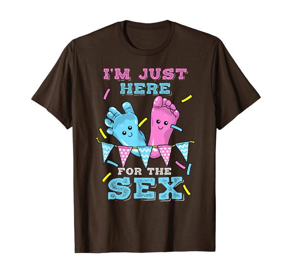 

i'm just here for the gender reveal - baby shower t-shirt, White;black