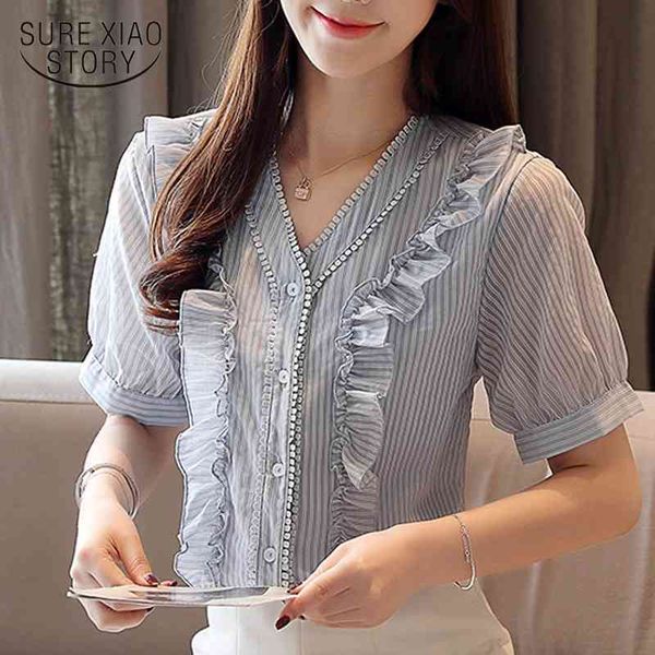 

womens blouses and shirt women chemisier femme blueblouse chiffon office wear ladies blouses dames blouse zomer 4639 50 210528, White