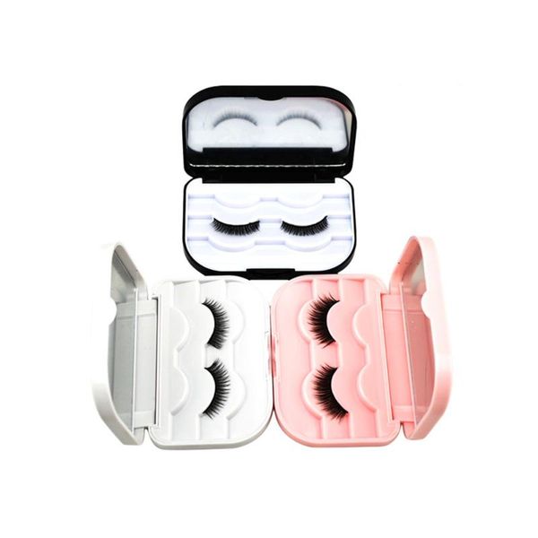 

storage bottles & jars 1pcs plastic makeup false eyelashes travel lashes holder case container organizer box cosmetic with mirror