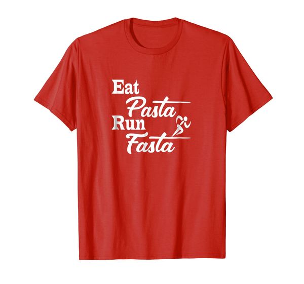 

funny eat pasta run fasta tshirt gift for men women kids, White;black