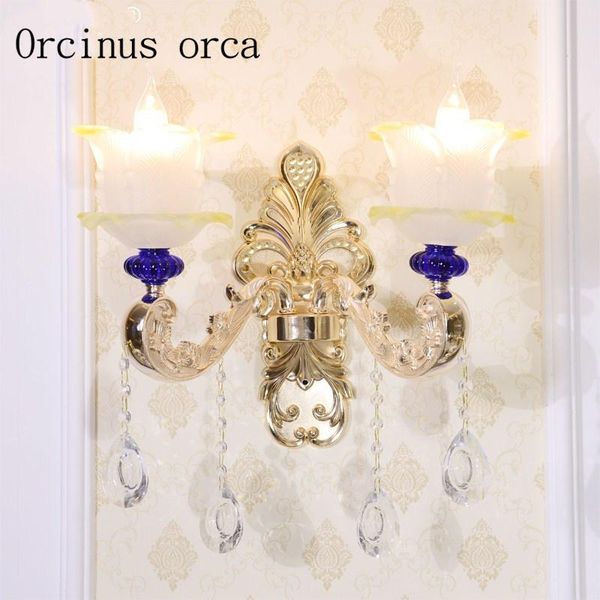 

wall lamp french luxury crystal living room bedroom restaurant aisle european style zinc alloy
