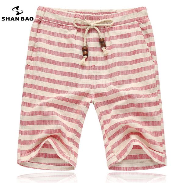 

short shan bao brands men will see fashionable and comfortable breathable cotton stripe leisure men's shorts, White;black