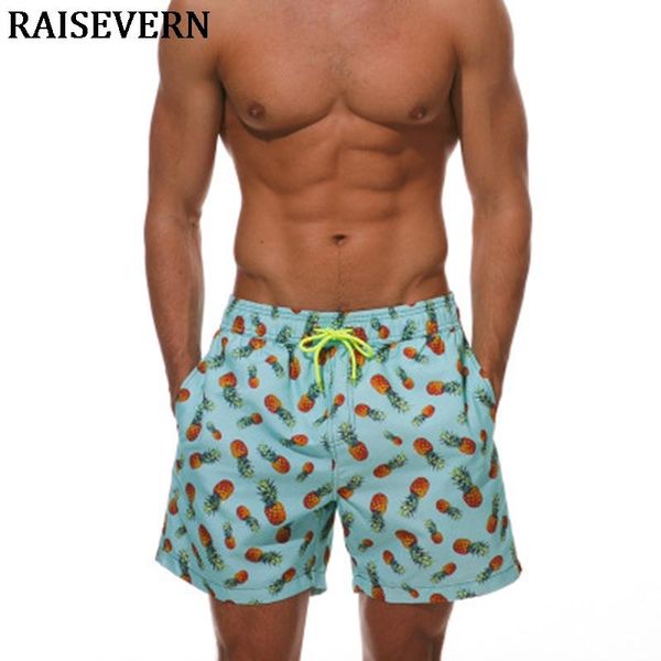 

floral leaves quick drying men board shorts flamingo summer mesh beachsurf pocket swimwear pineapple trousers men's, White;black