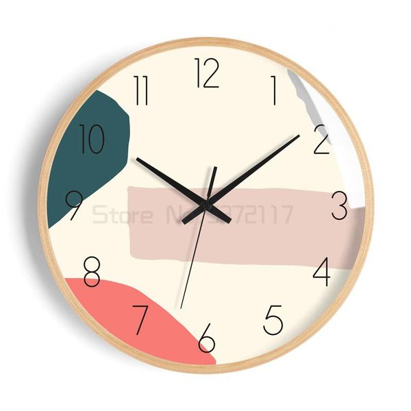 

wall clocks nordic luxury black walnut clock living room modern simple household super quiet bedroom creative wood