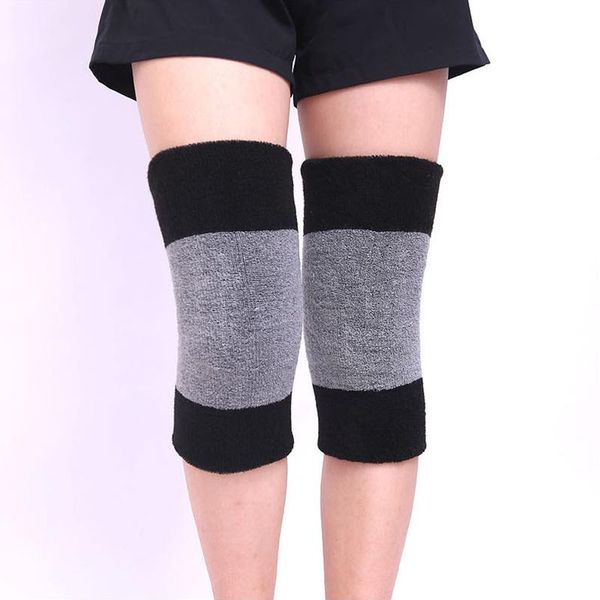 

elbow & knee pads 2pcs support warm weaving pressurization brace basketball tennis cycling professional protective pad, Black;gray