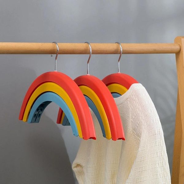 

hangers & racks rainbow creativity clothes rack multi function colorful three layer use to dry the sheets for with pants clip