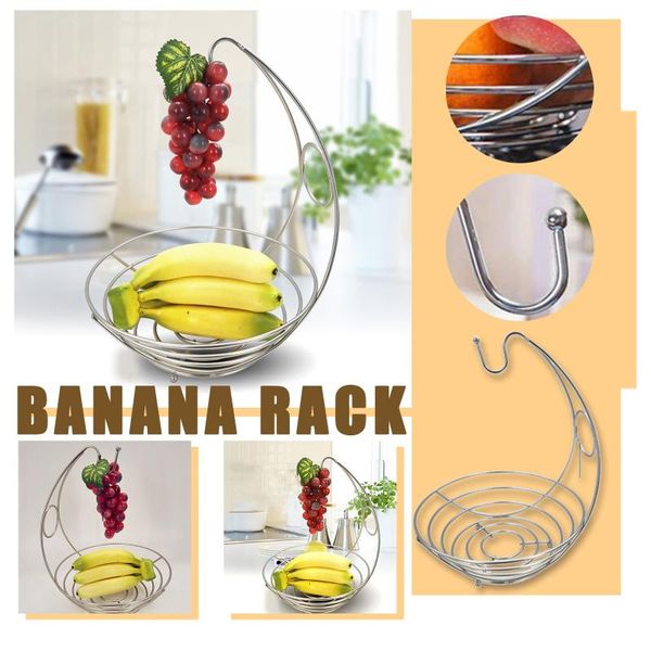 

storage bottles & jars metal fruit basket banana rack display table kitchen dining decoration home battle