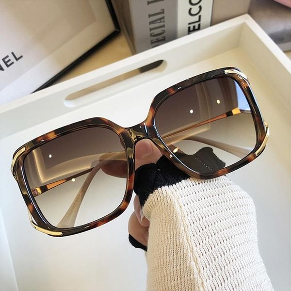 

famous brand square sunglasses women designer vintage leopard tea shades metal frame sun glasses lady uv400 oculos, White;black