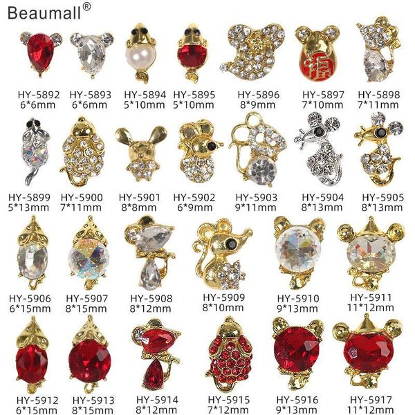 

10pcs/lot, 3d nail art alloy with ab sides crystal rhinestones tips decorations1, Silver;gold