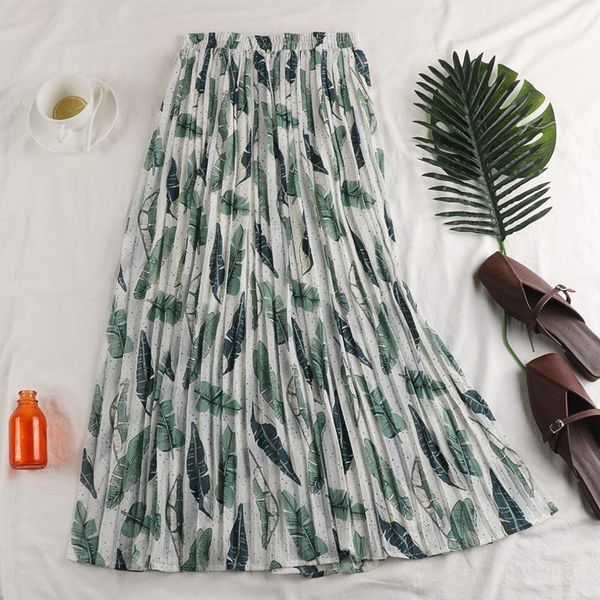 

skirts 2021 apperloth a high waisted slim chiffon printed skirt (han version) medium length pleated (long skirt), Black