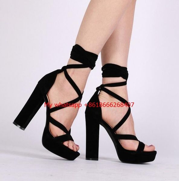 

arrival 2021 summer chunky high heels dance shoes woman open toe platform pu leather women sandals, Black