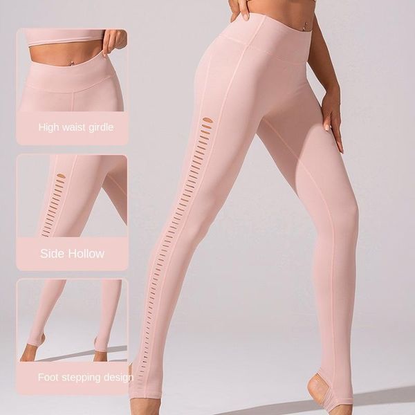 

yoga outfit side hollow-out tights women's sports fitness high-waisted foot plus size pants leggings sport women