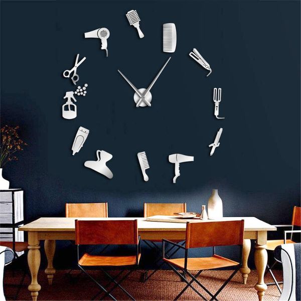 

wall clocks gz219 dots combination creative 3d mirror diy clock room home decoration sweep movement reloj de pared
