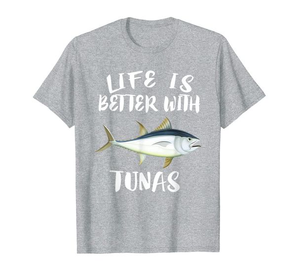 

life is better with tunas fish gift t-shirt, White;black