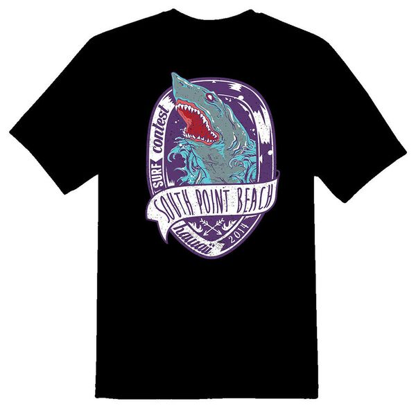 

south point beach hawaii black or white tee, White;black