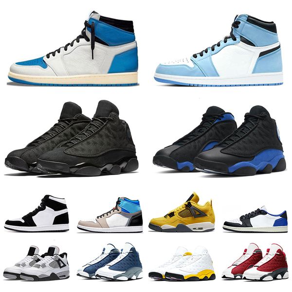 

shoes hyper royal basketball 1s university blue retro black cat 4s mocha bred shadow dark chicago patent men women outdoor trainers, White;red