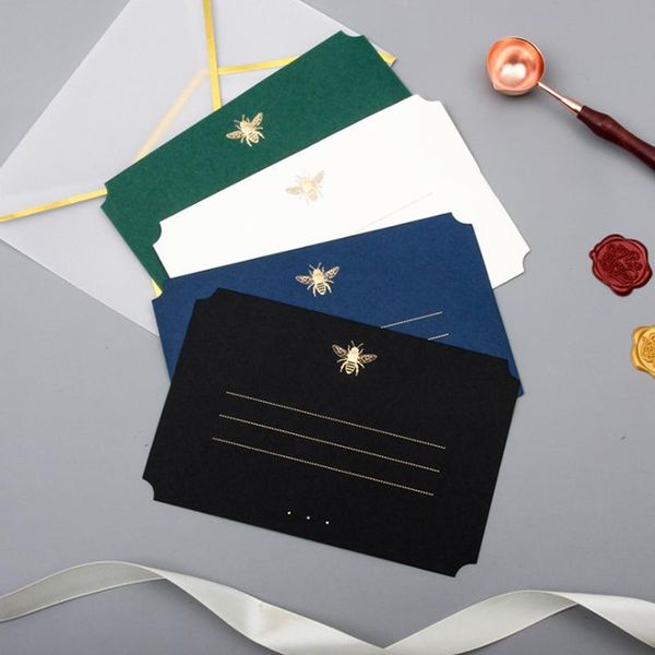 

greeting cards 10pcs bronzing bee card sets business birthday wedding invitation
