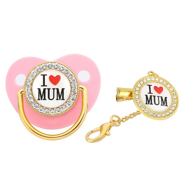 

pacifiers# i love mom rhinestone pacifier baby luxury bling 0-18 months play mouth