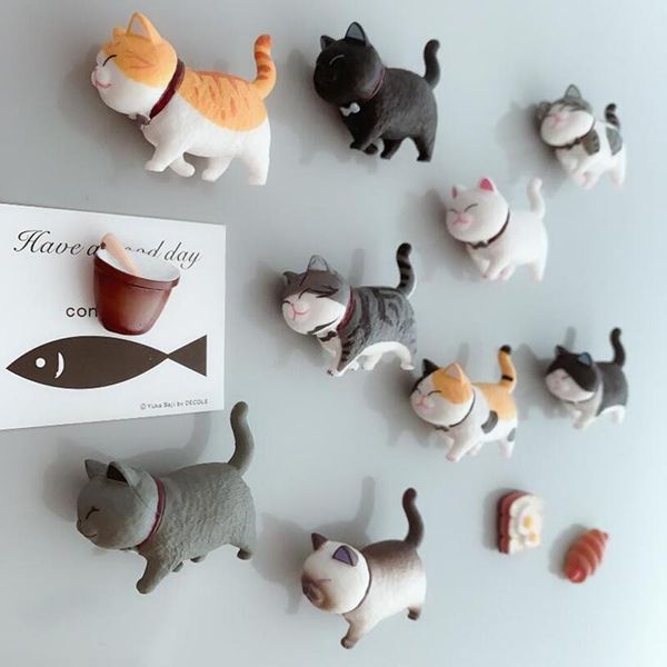 

fridge magnets creative 3d cartoon mask cat refrigerator office paste decor gift home stickers wholesale