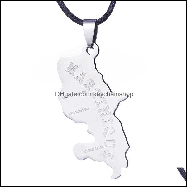 

pendant necklaces & pendants jewelry 10pc stainless steel necklace france guadeloupe martinique lareunion map for men women gifts drop deliv, Silver