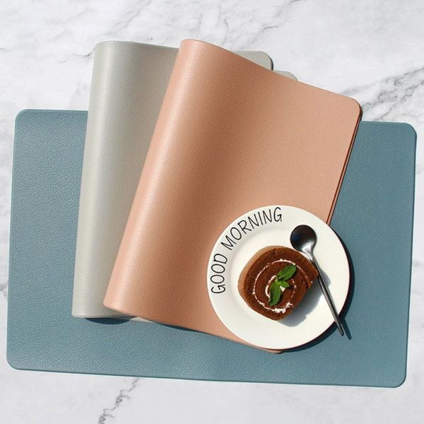 

mats & pads 1 piece nordic style pvc placemats oil-proof western table block tableware solid color non-slip for bowl