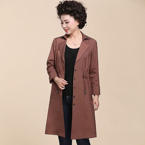 

coat single women breasted trench coat 2021 spring autumn ladies elegant long jackets outwear plus size 6xl, Tan;black