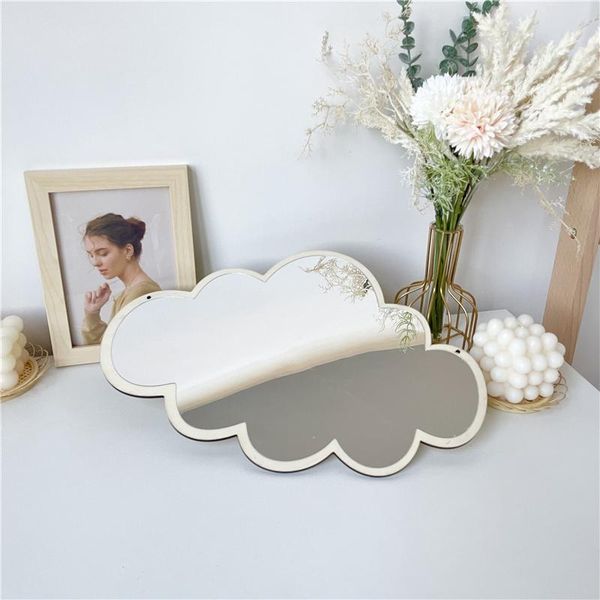 

mirrors cloud shaped makeup mirror ins irregular deorative wall decor wood acrylic home kids nursery decorations