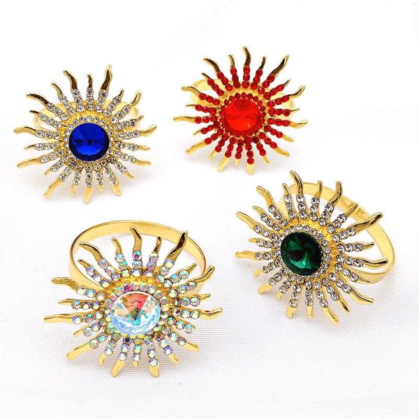 

napkin rings 10pcs el western crystal sunflower buckle diamond ring cloth