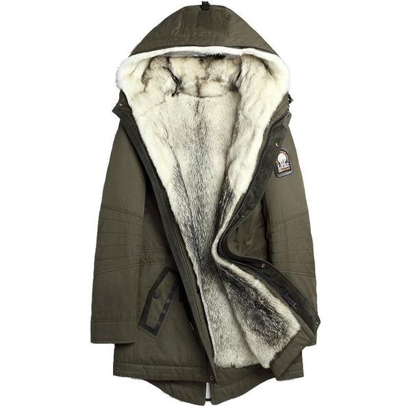 

men's leather & faux real fur coat winter jacket men natural liner parka warm parkas fashion mens jackets chaqueta hombre 1125 yy349, Black