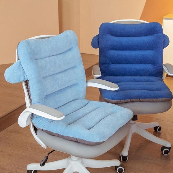 

cushion/decorative pillow thickened plush office computer chair cushion with adjustable ties solid color breathable seat back support