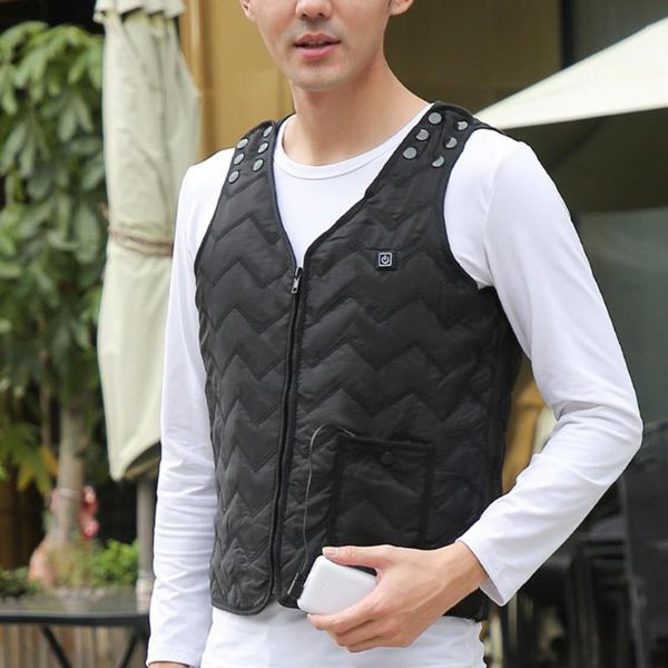 

men's vests classical waistcoat soft electric heating black weskit, Black;white