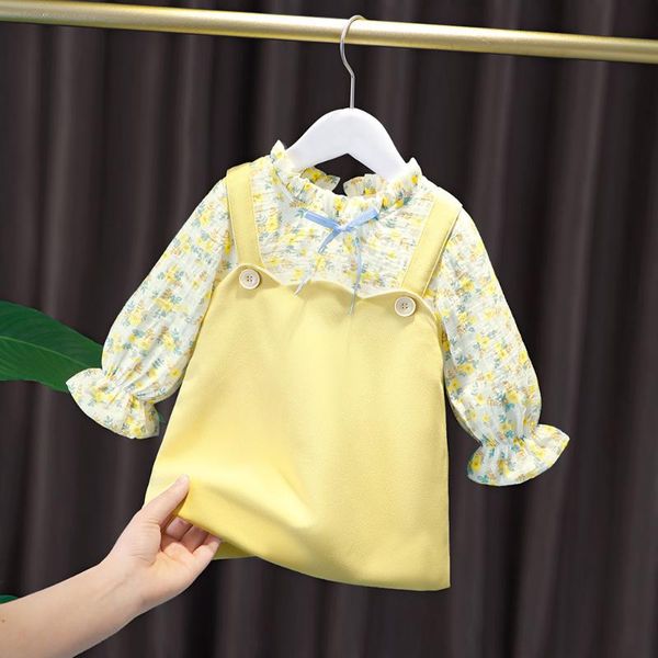 

girl's dresses fashion spring autumn girls kids princess dress children baby infants long sleeve lotus leaf collar printed dresss, Red;yellow