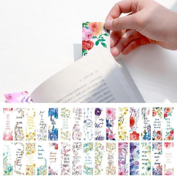 

30pcs/set beautiful flowers bookmarks book separation supplies fresh literary small page school bookmark office o0n2
