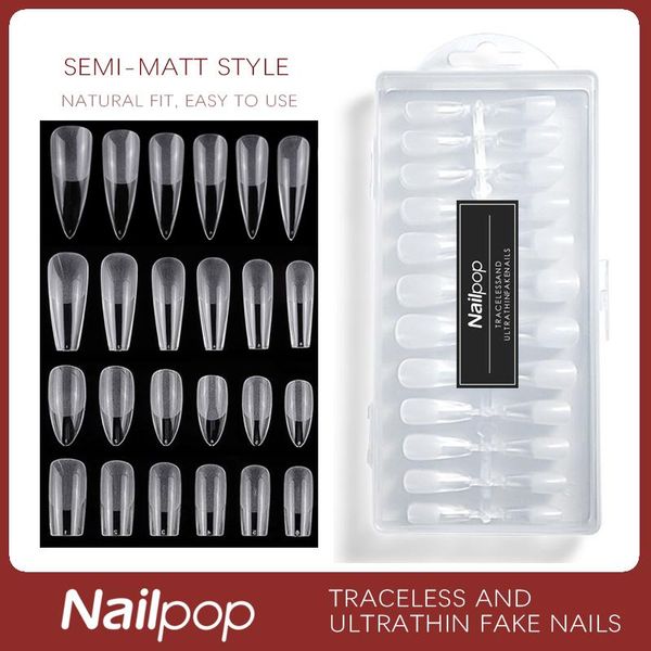 

false nails nailpop nail tips for artificial with design extension semi-mafrosted acrylic accessories, Red;gold