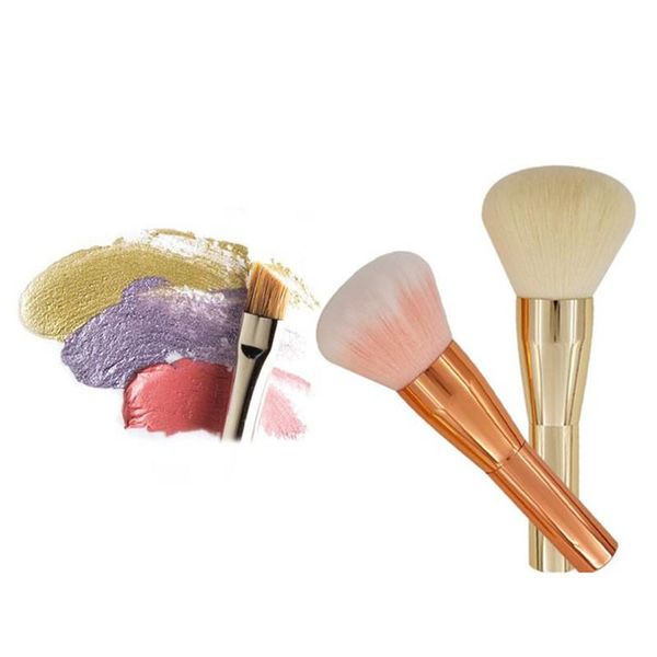

large golden/ rose golden round blush brush for blusher make up makeup brushes pincel maquiagem brochas maquillaje eyelash curler