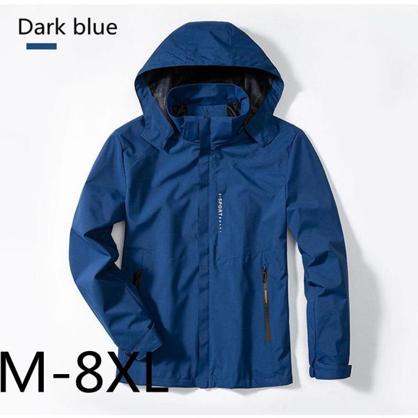 

men's jackets m-8xl men spring and autumn outdoor short loose polyester weatherproof plus size solid color coat, Black;brown