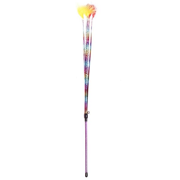 

fake feather decor kitten teaser toy funny interactive pet wand cat for cats supplies random color toys