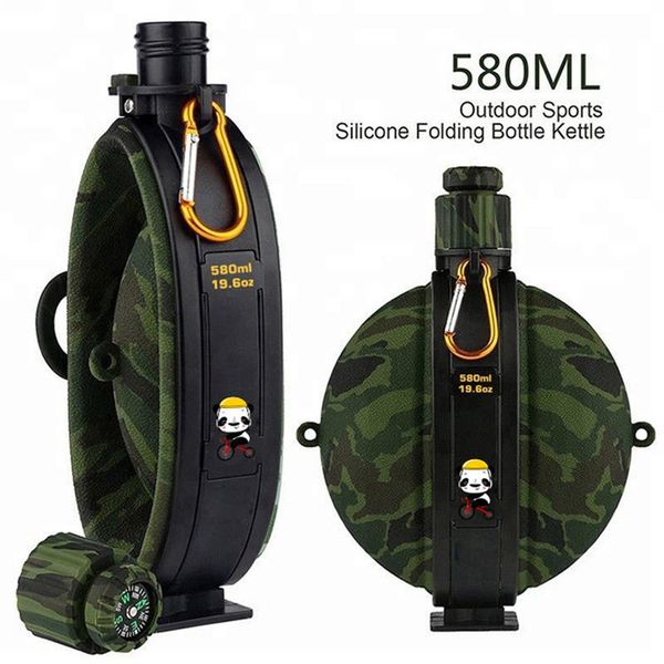 

outdoor collapsible military water bottle ly designed silicone kettle canteen cap for hiking camping