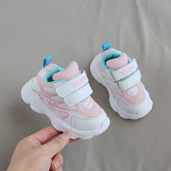 

2021 new spring autumn children shoes toddler boys girls fashion sneaker mesh breathable non-slip casual kids shoes g1025, Black;red