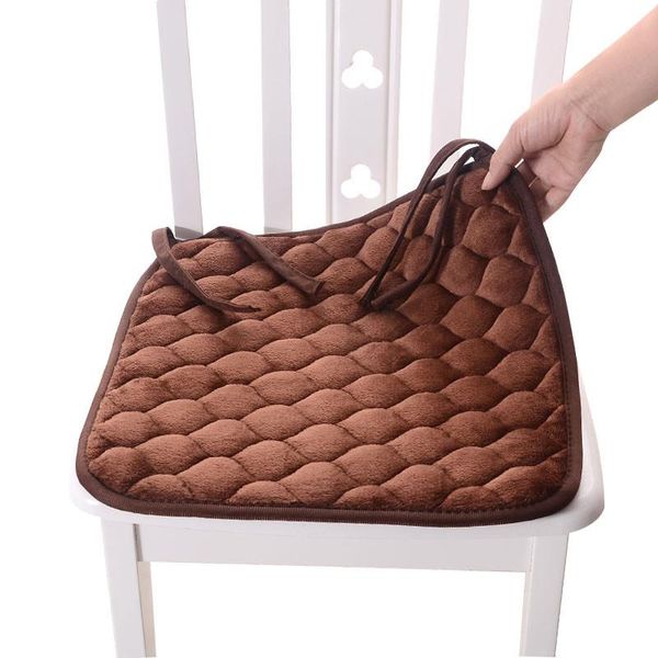 

cushion/decorative pillow autumn and winter flannel soft seat cushion modren style non-slip straps dining chair mat cotton sweat square