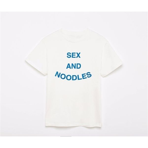 

and noodles letter print tee summer fashion tshirt 210512, White