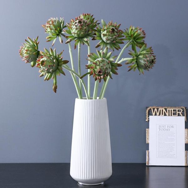 

decorative flowers & wreaths 5pcs fake artichoke saussurea flocking plant for home table el office decor artificial plants wedding flower wa