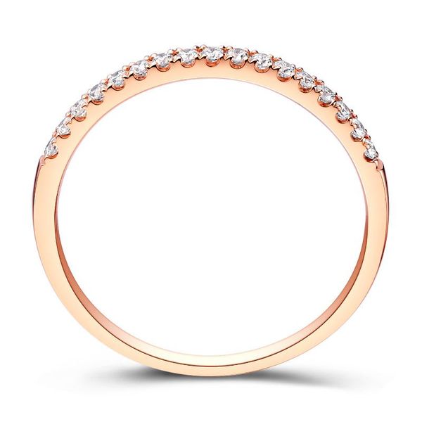 

au585 rose gold ring women wedding anniversary engagement party round moissanite diamond elegant romantic trendy cluster rings, Golden;silver