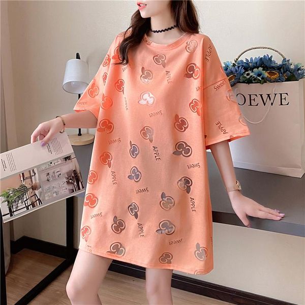 

women's t-shirt latest fashion design young girls 100% pure cotton tshirts 2021 women summer style oversize beautiful orange ts, White