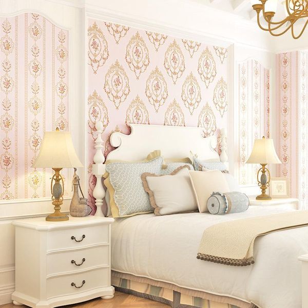 

wallpapers paper fiber 3d floral wall bamboo roll european style non-woven wallpaper stripe for living room walls ab version papel contact