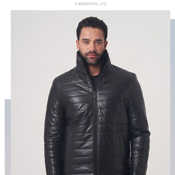 

men's jackets leather jacket men 2021 winter fashion clothing casual brand apparel ogmando1909, Black;brown
